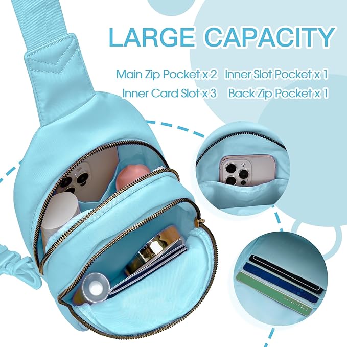 Birthday Gifts for 7 8 9 10 11 12 13 Year Old Girls Small Initial Sling Bag Cross Body Bag Fanny Pack for Girls