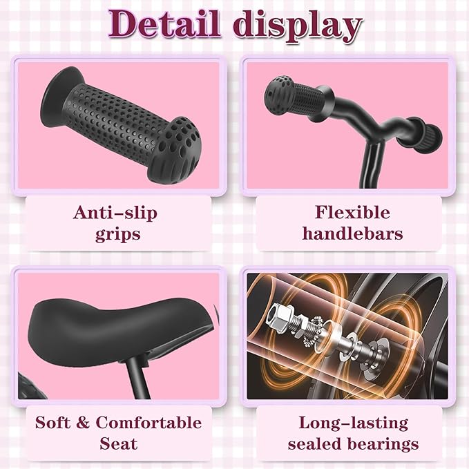 SIMEIQI 12" Balance Bike for Boys Girls 2 3 4 5 Years Old No Pedal Walking Balance Training Sports Bicycle for Kids Toddlers