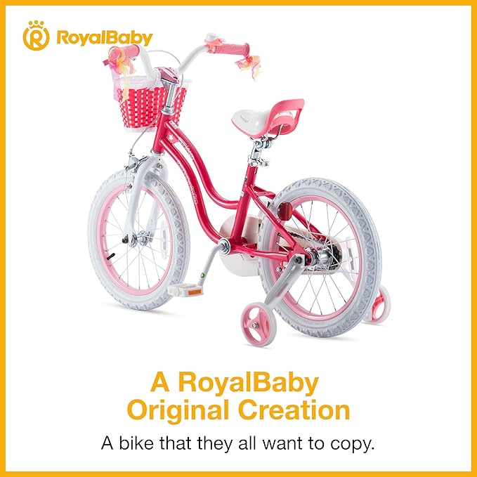 RoyalBaby Girls Bike Classic & EZ Kids Bike, Balance and Pedal Bicycle, 12 14 16 18 20 Inch Toddlers to Big Kids 3-10 Years