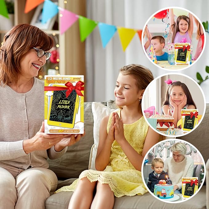 LCD Writing Tablet Doodle Board,10.5 inch Colorful Drawing Pad,Electronic Drawing Tablet, Drawing Pads,Travel Gifts for Kids Ages 3 4 5 6 7 8 Year Old Girls Boys (Yellow)