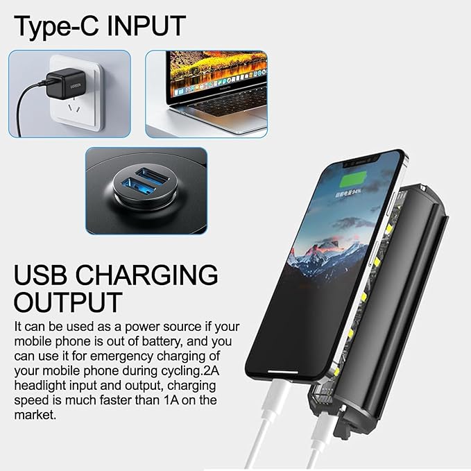 4800 Lumen Bike Lights, USB-C Rechargeable Bicycle Light, Super Bright Bike Lights for Night Riding, IP65 Waterproof Bicycle Headlight, for Commuters Adults and Children