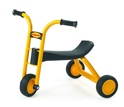 MYRIDER Toddler Trike, Kids Tricycle for Preschool, Daycare, Playground Kids Tricycles, Rubber Tires, Yellow/Black, 8" Mini Pusher
