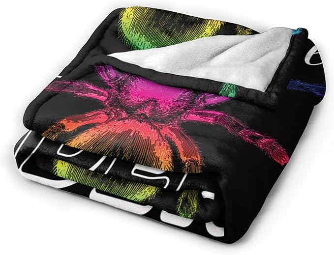 Spider Blanket for Girls Women Men Boys Flannel Fleece Just A Girl Who Lovers Throw Blanket Cozy Plush Ultra Soft Fuzzy Party Blankets for Bed Couch Sofa 50"X40"