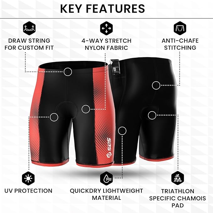 SLS3 Triathlon Shorts Mens – Tri Shorts Mens – 2 Pockets FRT – Designed by Athletes for Racing