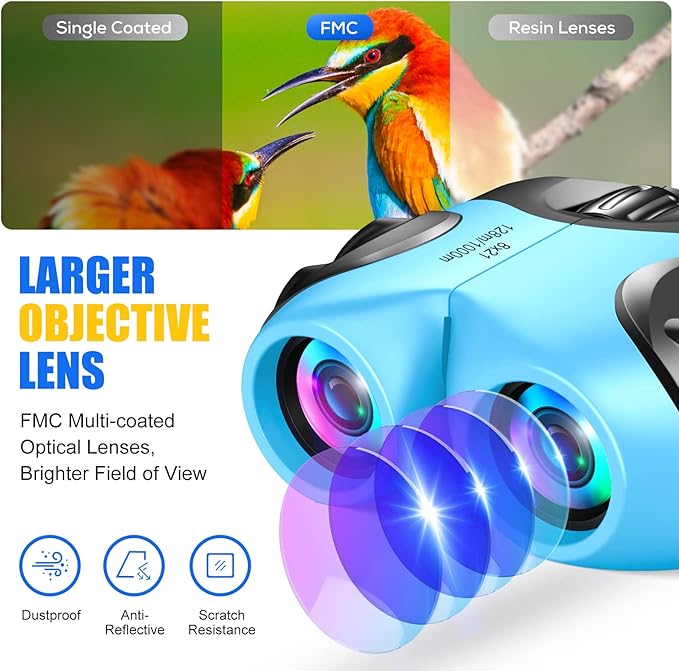 LET'S GO! Binocular for Kids, Compact High Resolution Shockproof Binoculars