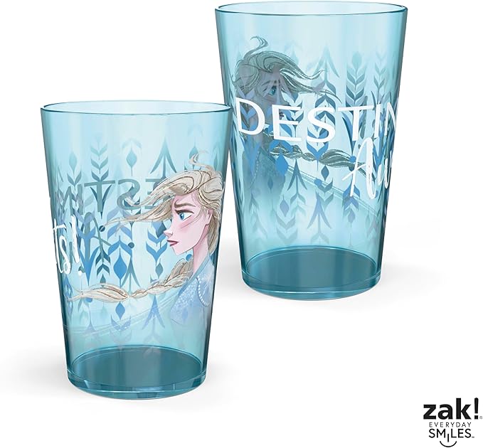 Zak Designs 14.5oz Disney Frozen 2 Nesting Tumbler Set Includes Durable Plastic Cups, Fun Drinkware is Perfect for Kids, 4pk (14.5oz, Anna & Elsa & Olaf)