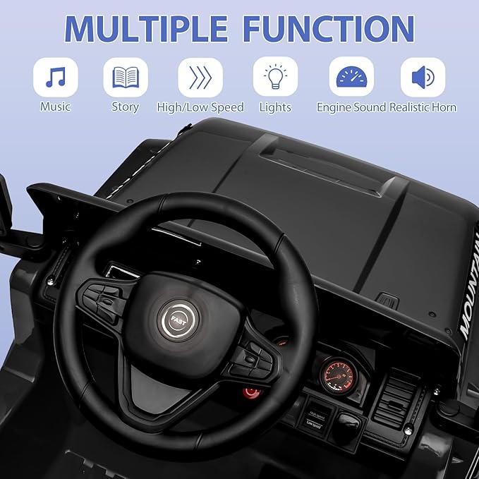 12V Kids Ride-on Truck with Parent Remote Control,All-Terrain Electric Car with Twin 35w Motors, 3 Speeds & Spring Suspension,LED Lights for Fun Night Drives,Ideal Gift for Boys & Girls