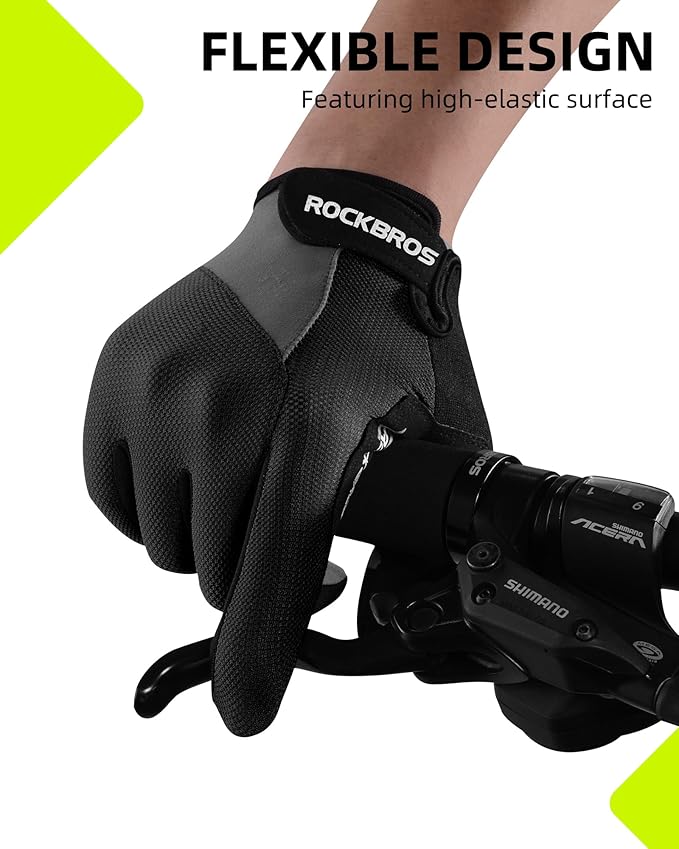 ROCKBROS Cycling Gloves for Men Women - Breathable Gel Pad Road Mountain Bike Gloves - Touch Screen Anti-Slip MTB Gloves for Cycling Workout Outdoor Sports