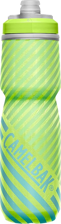 CamelBak Podium Chill Bike Insulated Squeeze Water Bottle Lime/Blue Stripe, 24oz