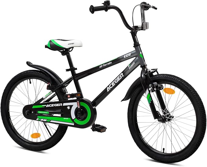 ACEGER Simon Kids Bike for Boys Girls Toddlers, Unisex for Aged 3-13 Years, 12 14 16 18 Inch Children Bicycle with Training Wheels, 20 Inch Bike with Kickstand