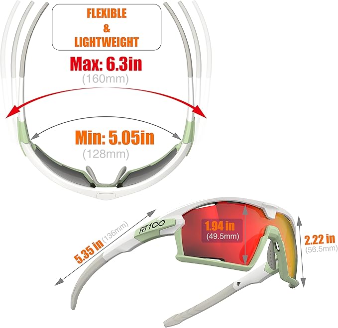 RIDE YOUR WAY Professional wrap around Frameless Cycling Sunglasses for Men and Women