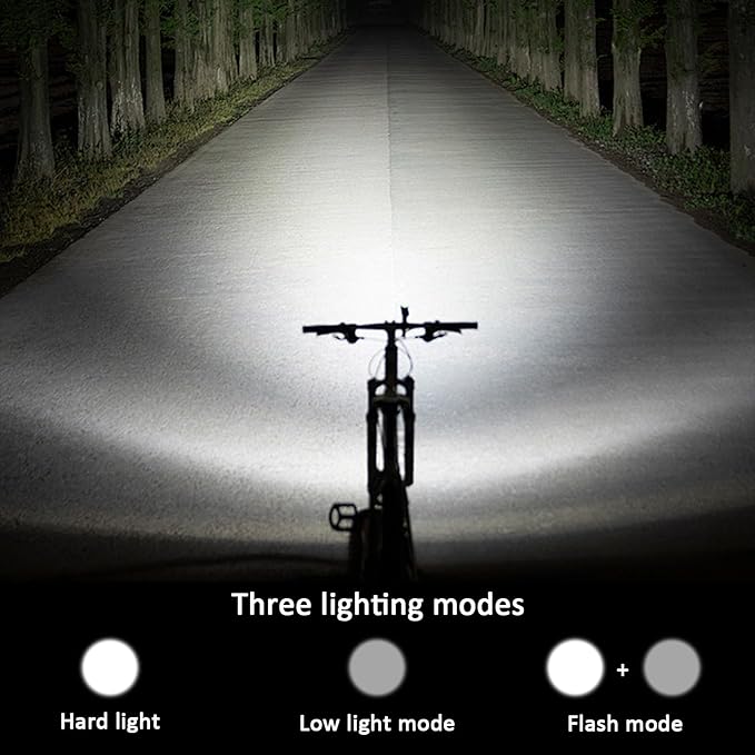 Ultra Bright Bike Light, IPX4 Water Resistant Bicycle Headlight, USB Rechargeable, 3 Light Modes, Solar Powered LED Bicycle Lights Front for Kid Women Men Road Cycling Safety