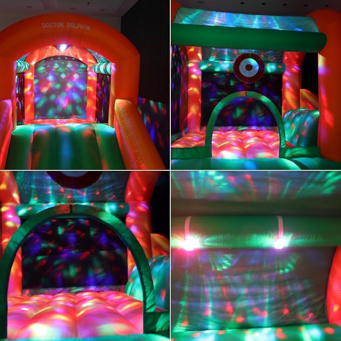 Doctor Dolphin Inflatable Bounce House Kids Bouncy Castle with Party Light for Indoor or Outdoor
