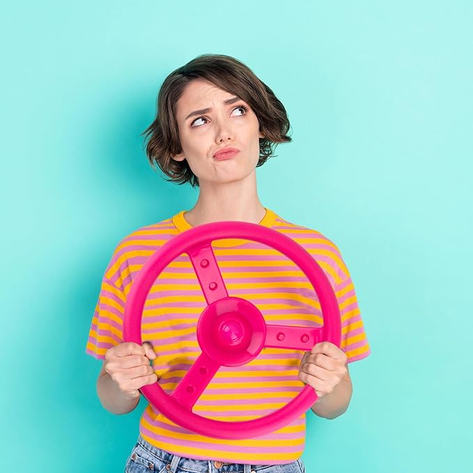 Playground Steering Wheel Accessories Plastic Swingset Pirate Ship Playset for Outdoor Backyard Treehouse Playground Jungle Gym (1, Pink)