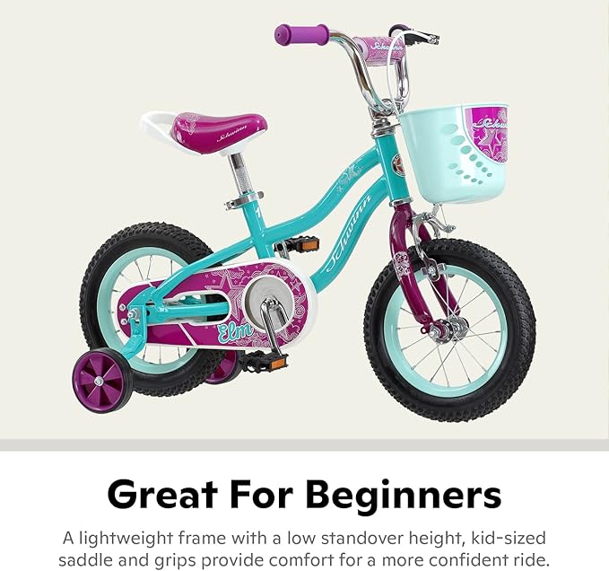 Schwinn Elm and Koen Bike or Balance Bike, 12-20 Inch Bike for Kids Ages 2-13, Black, Blue, Red, Teal, Pink or Purple, SmartStart Ergonomic Design, Adjustable Seat Grows with Child, Training Bicycle