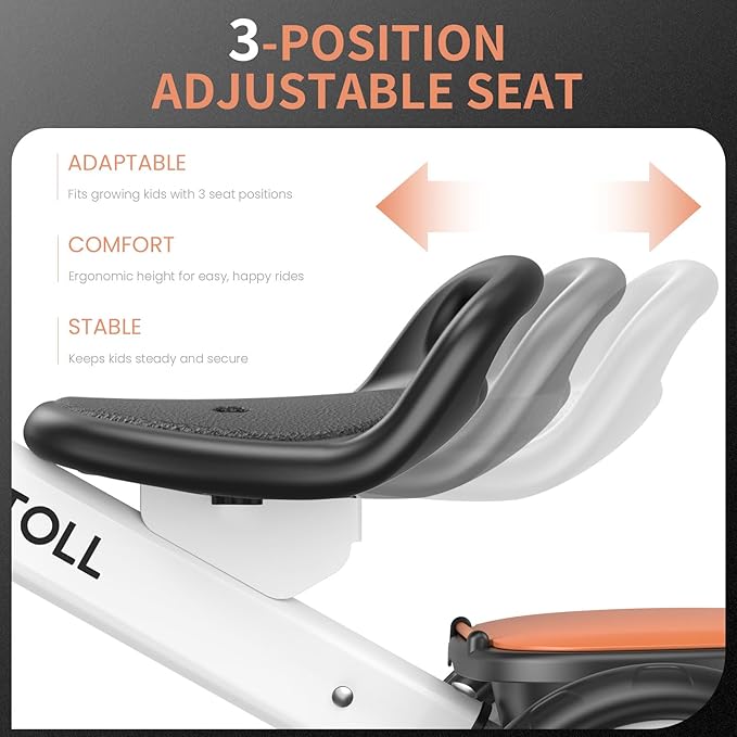 Umatoll Tricycle for Toddlers 2-5 Year Old, Ajustable Toddler Bike Outdoor Toys, Birthday Gift for Boy Girl Age 2-4, Trike with Light up Wheels