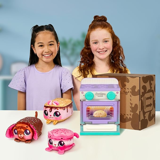 The Cookeez Makery Lil' Bakez Multi Pet Playset, Comes to Mix & Make 3 Bakes, Includes 3 Non-Electric Scented Plush Pets, Ingredients, Accessories, & Apron- Amazon Exclusive