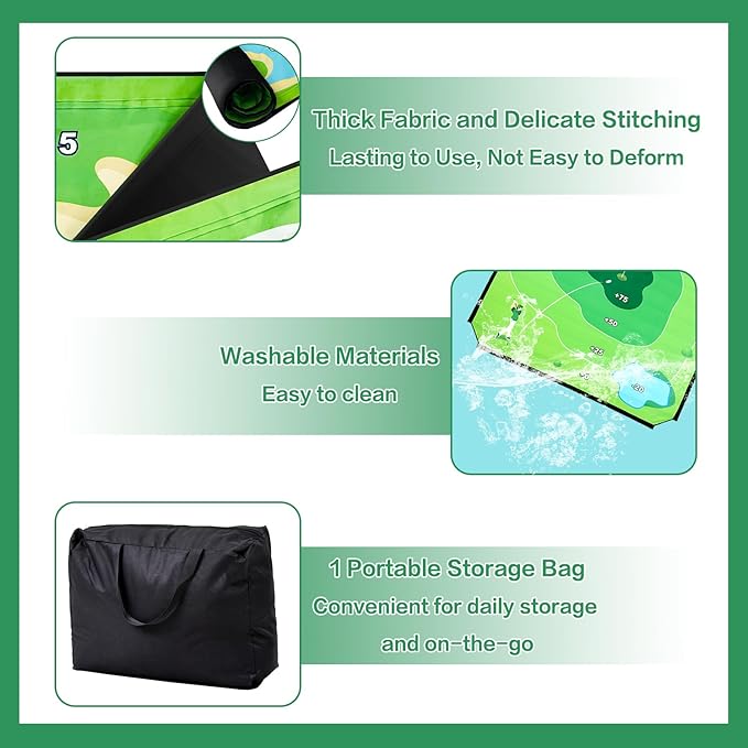 Golf Chipping Game Set, 71"x71" Outdoor Portable Sticky Golf Game, Indoor Chipping Practice with 2 Adjustable Clubs, 20 Sticky Balls for Young Adults, Fathers & Golfers Family Backyard