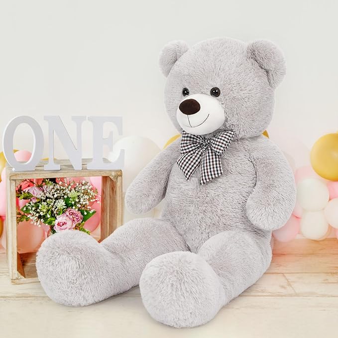 MaoGoLan Giant Teddy Bear Plush Toy - Ultra Soft & Cute Large Stuffed Animal 39 inches, Perfect for Baby Showers, Birthdays, Valentine’s Day Gifts (Kids, Couples, Family),Gray