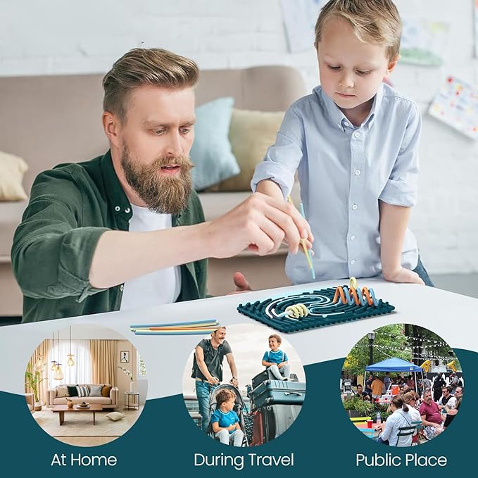 SENSORY4U Threading Sensory Activity Board – 3-Pack Fidget Toys for Kids and Toddlers – Fine Motor Skill Montessori Toy – Travel-Friendly Creative Play for Preschool Boys and Girls