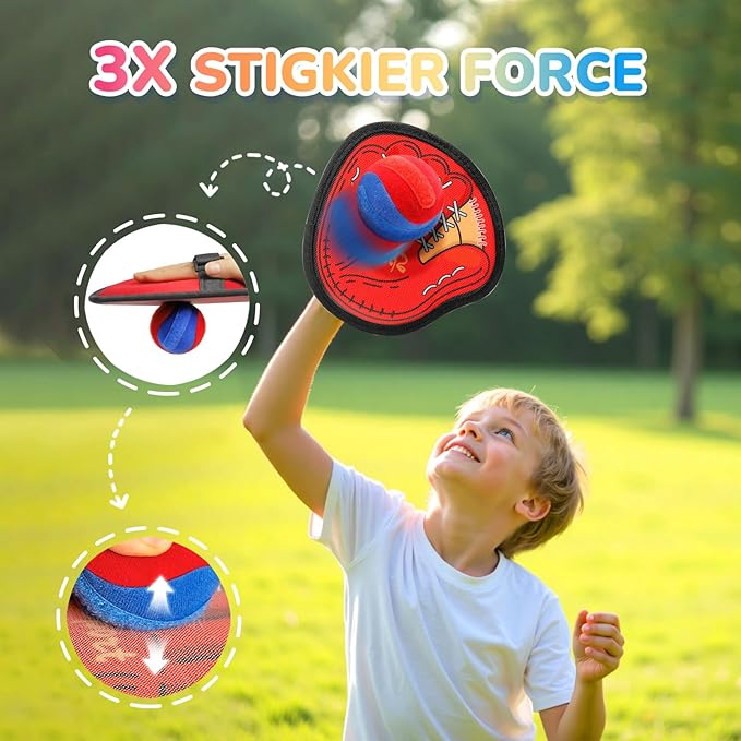 Toss and Catch Ball Game Outdoor, Kids Outdoor Games Yard Games Beach Toys Pool Toys for Family, Toddler Baseball Glove & Catch Ball Toys Birthday Gift for Ages 3 4 5 6 7 8-12 Year Old Boys Girls