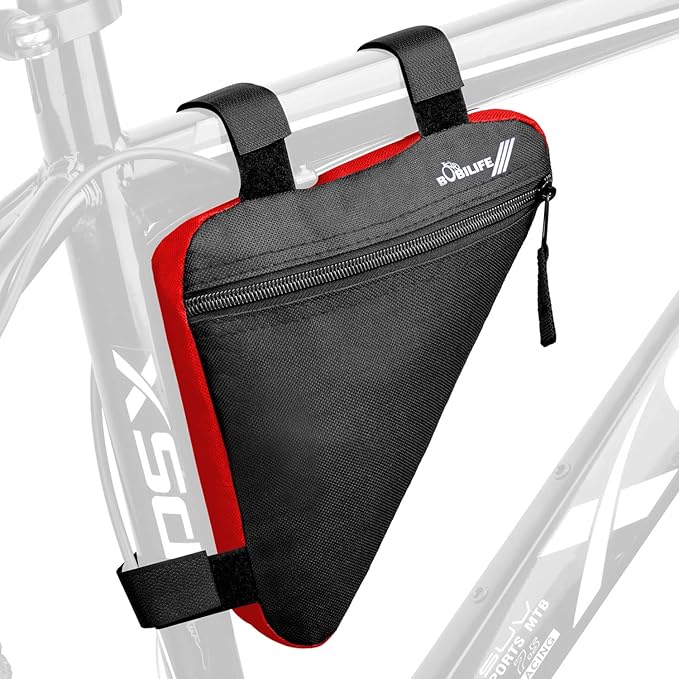 Bike Triangle Frame Bag - Bicycle Cycling Storage Triangle Top Tube Front Pouch Saddle Bag for Road and Mountain Bikes