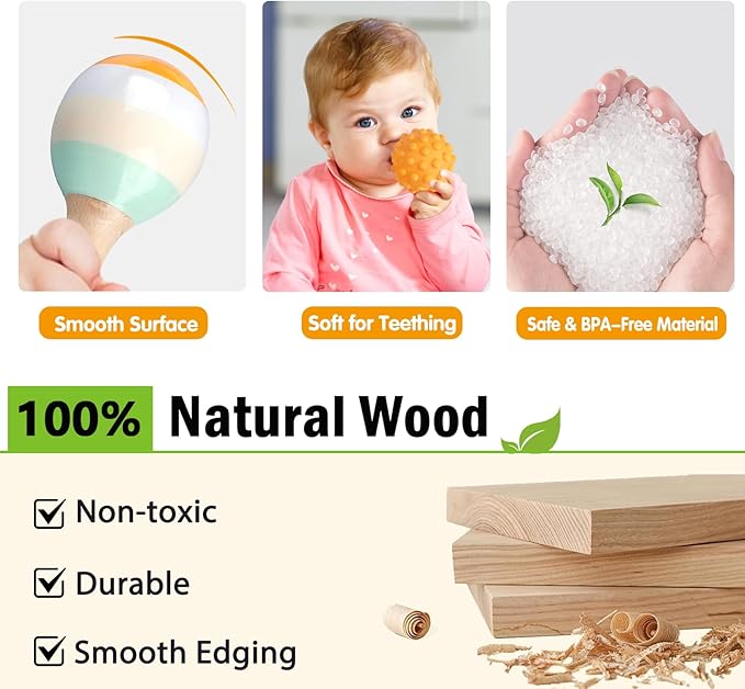 Montessori Toys 6 in 1 Musical Instruments for Toddler Stacking Blocks Development Learning Educational Toy with Wooden Xylophone Baby Birthday Gift