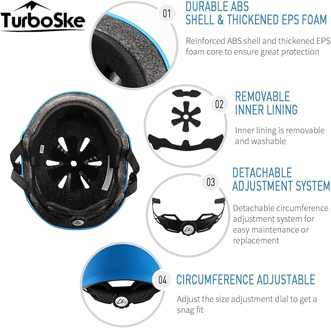 Skateboard Helmet, BMX Helmet, Multi-Sport Helmet, Bike Helmet for Kids, Youth, Men, Women