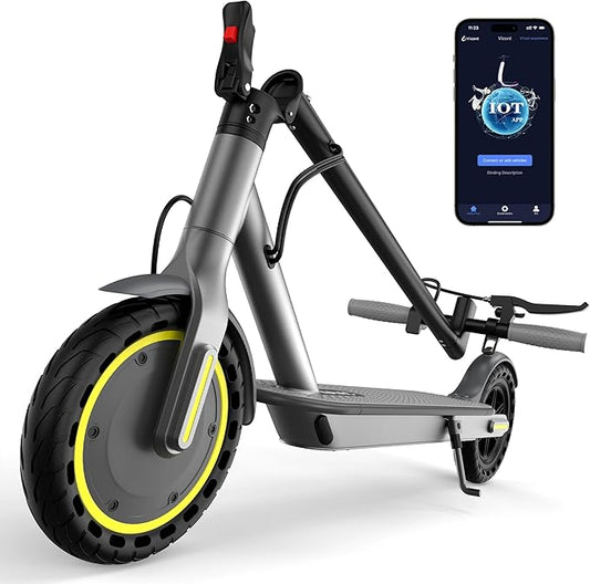 Maxshot Electric Scooter for Adults, 350W Motor Up to 16 MPH, 12 Miles Long Range, Dual EABS Braking, 8.5" Solid Tires, Foldable Commuter E-Scooter with APP Control