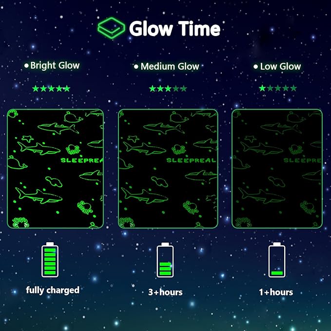 Glow in The Dark Whale Blanket,Ocean Whale Gifts Toys for Boys Girls, Birthday Presents Decor for Kids Age 3-14 Year Old Son Teen Child Toddler Luminous Christmas Bedroom Throw Blanket 50"x60"