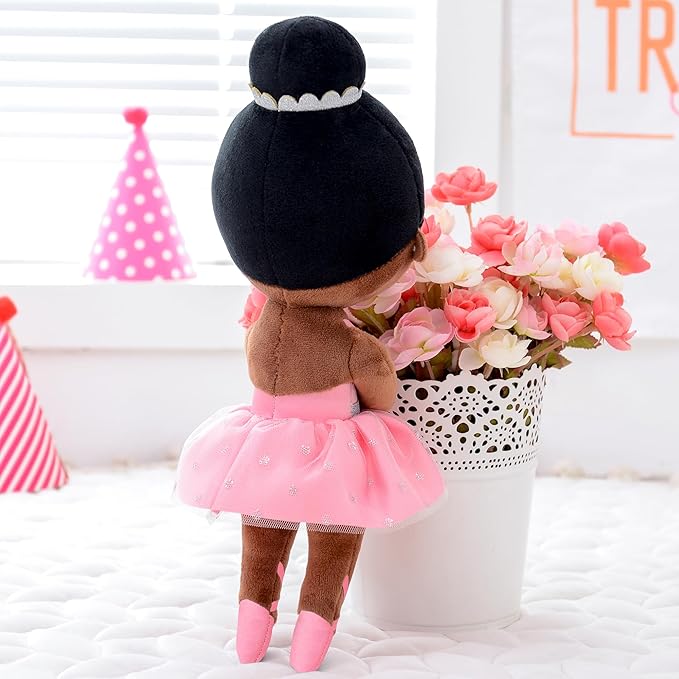 Gloveleya Ballet Dolls Baby Girl Gifts Plush African American Ballerina Doll Bronze