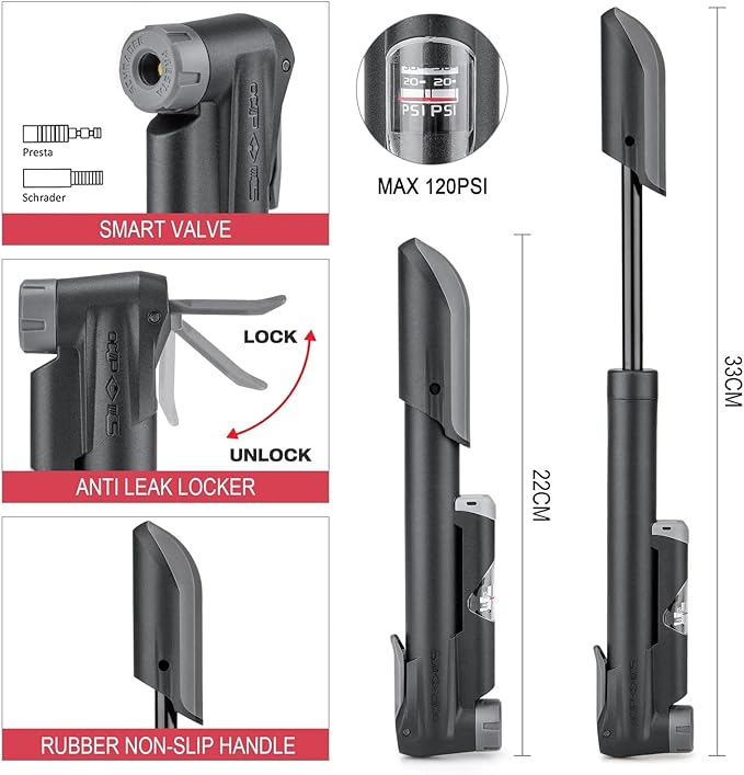 Bicycle Repair Tool Kit with Bike Pump & Saddle Bag - Bike Tool Kits for Repair and Maintenance at Home or on the Road - Bike Tire Repair Kit