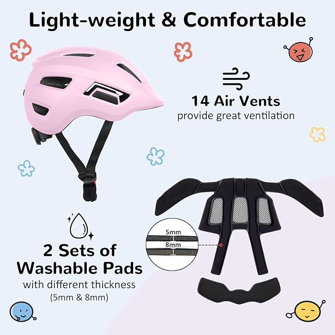 Toddler/Kids Bike Helmet, Adjustable and Multi-Sport, from Infant to Schoolchild, 2 Sizes