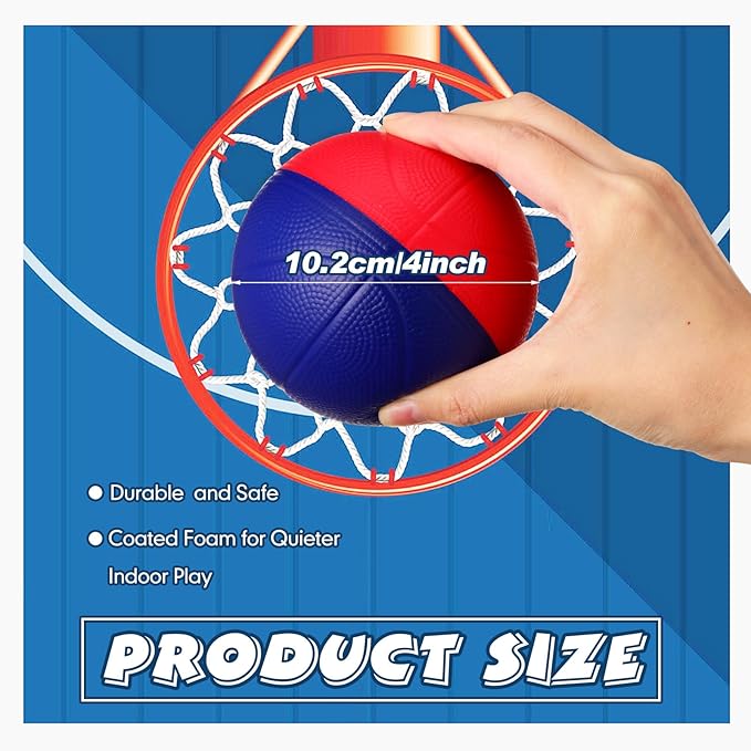 6 Pcs Foam Mini Basketball 4 Inch Mini Hoop Ball Small Squeeze Stress Balls Soft Quiet Bouncy Ball Foam Basketball for Indoor Outdoor Sport Theme Party Game Gifts
