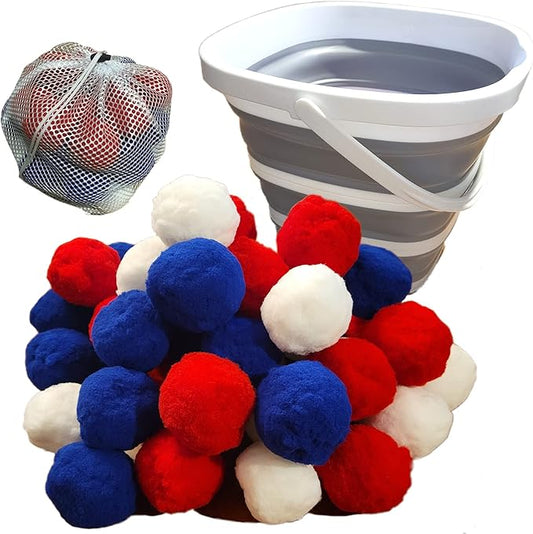 Mega Water Balls Instant Water Fight Kit - 42 Reusable Water Balloon XL 3" Splash Soaker Bombs w/Collapsing 10L Bucket & Mesh Bag | Outdoor Water Toys Game Activity for Summer Yard, Pool, Lawn, Beach
