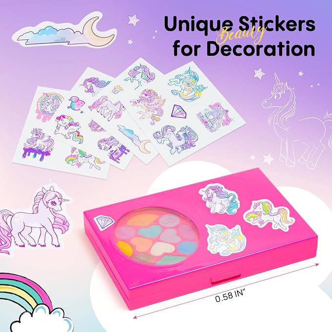 Kids Makeup Kit for Girl, Washable Real Safe & Non-Toxic Makeup Set, Princess Toys for 3-6 Year Old Kids Girl Toys Christmas & Birthday Gift