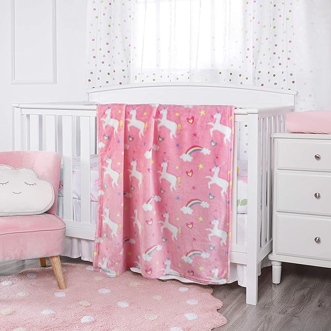 Softan Unicorn Blanket for Babies, Kids Throw Blanket for Boys and Girls Soft Cozy Flannel, Cute Pink Unicorn Blanket for Sofa Couch Bed, Soft Plush Warm Receiving for Newborns, 30x40 Inch