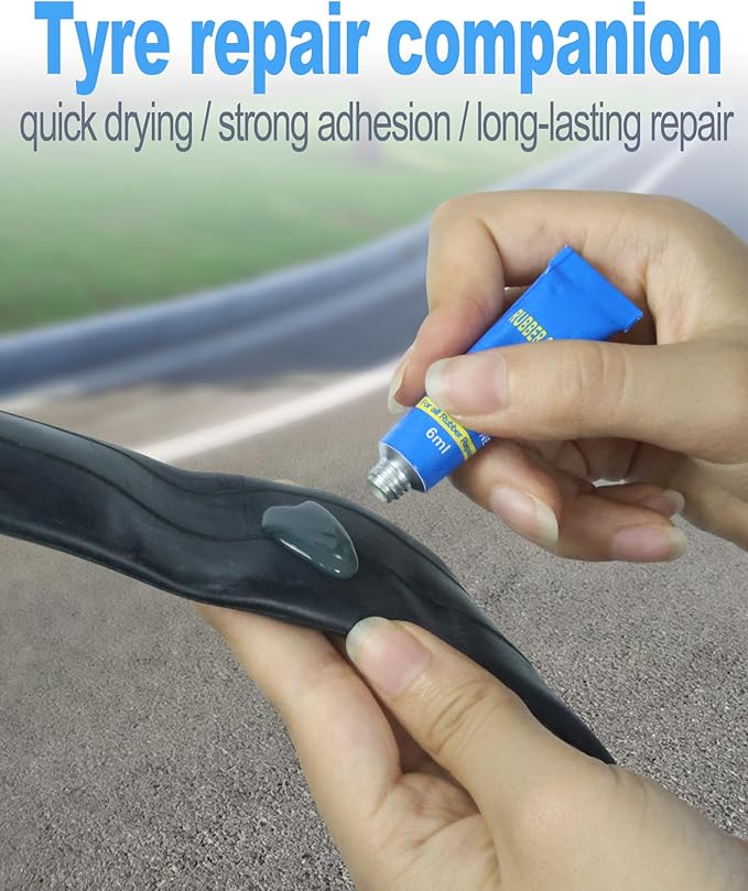 Bike Tire Repair Kit, Bicycle Tire Repair Kit with High-Strength Bike Tire Levers, Bike Tire Patch and Tire Repair Glue, Bike Tube Patch Kit for Mountain and Road Bikes