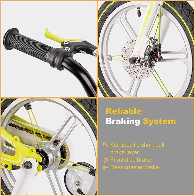 CXWXC Kids Bike - 14 16 18 Inch Children Bicycle for Boys Girls Age 3-9 Years, Single Speed Lightweight Kids Bikes with Training Wheel, Coaster/Disc Brake