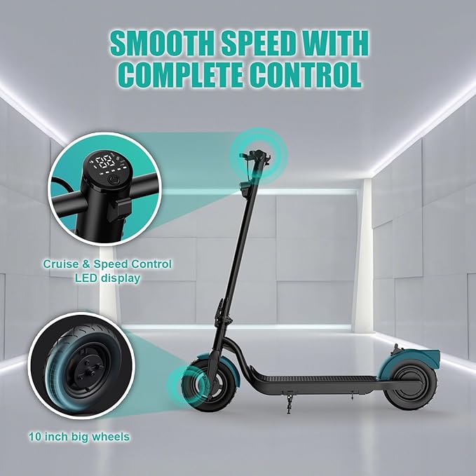 Electric Scooter Adults, Foldable 8.5" Tires E Scooter for Adults, 19 Mph, 350W Motor Fast Cooter, Kick Scooters Max 21 Miles Long Range for Commuting, Heavy Duty E-Scooter with Dual Braking System