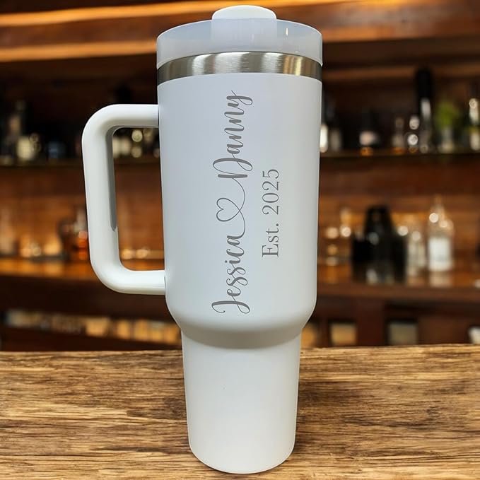 Stainless steel bottle 40oz water bottle Western tumbler Workout water bottle Gift for her New tumbler (Couple name)