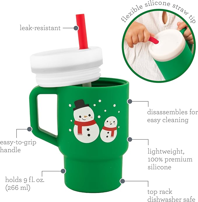 Infantino My 1st Tumbler, Silicone Sippy Cup with Straw & Handle, Spill-Resistant Baby Cup for On-the-Go, BPA-Free Transition Bottle