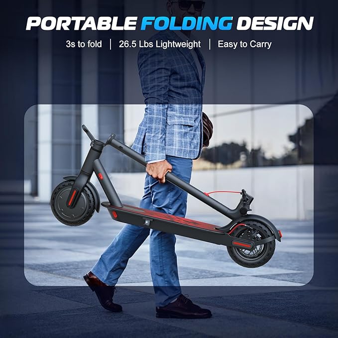 Caroma Electric Scooter Adults, Powerful 350W/500W/750W Motor, Top Speed 20/25 Mph & 18/25/30 Miles Range, 8.5" Solid Tires, Cruise Control E Scooter for Adults (Multiple Options)