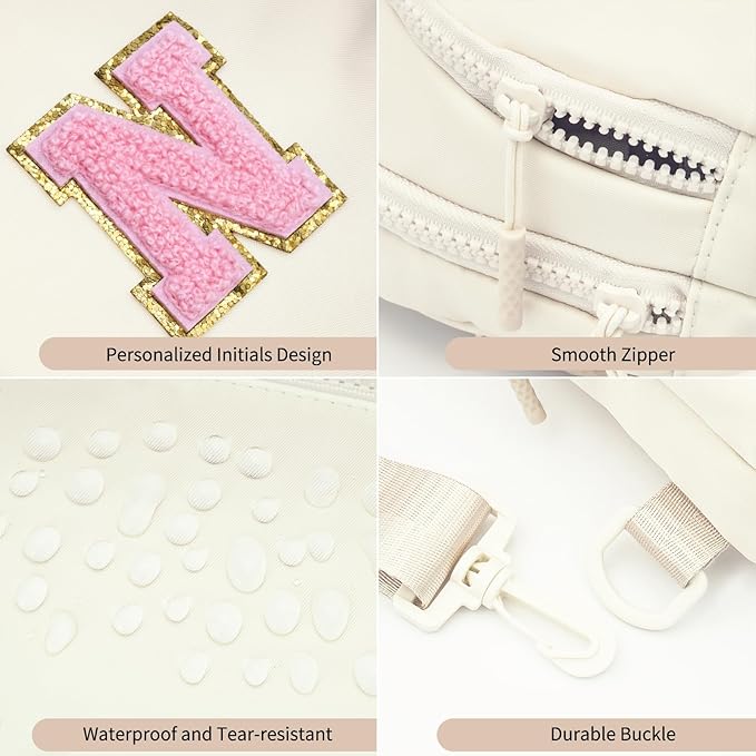 Birthday Gift for 5 6 7 8 9 10 11 12 13 14 15 16 Year Old Girls Fanny Pack Crossbody Bags for Women,Cute Trendy Stuff - Cream,N