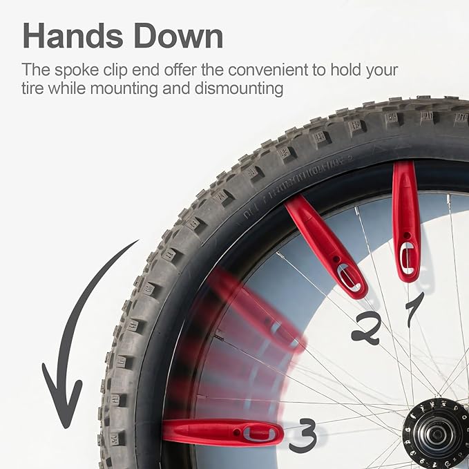 Ultra Strong Bicycle Tyre Levers, 2 Sets Compact Bike Tire Repair Kit, Sturdy Plastic Bike Tire Spoons Set, Reliable Cycling Changing Tools, Quick Repair Pry Bar Lever Kits, Red, Black