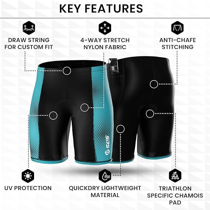 SLS3 Triathlon Shorts Mens – Tri Shorts Mens – 2 Pockets FRT – Designed by Athletes for Racing