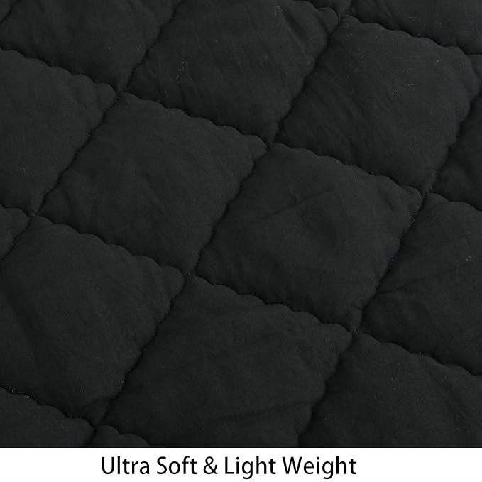 NTBAY Down Alternative Oversized Toddler Comforter, Super Soft and Warm Solid Color Baby Crib Quilted Blanket, 43x60 inches, Black