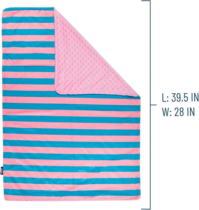 Wildkin Plush Baby Blanket – Soft & Cozy Comfort, Ideal for Toddlers, Travel & Daycare - Pink Stripes