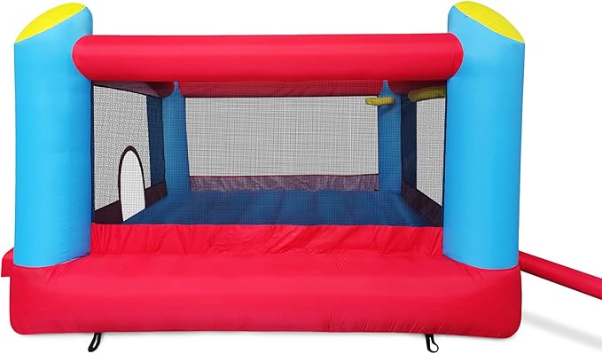 Funormous Enormous Giant Bounce House for Kids, Indoor Outdoor Inflatable Huge Bouncy Castle with Double Basketball Hoops, Includes Air Blower with GFCI