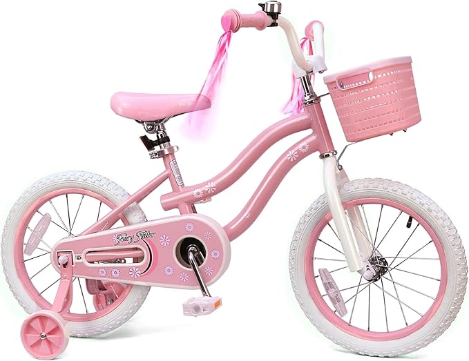 Girls Bike for Kids 2-5, Kids Bike with Training Wheels, Basket, Coaster Brake, Streamers, 12 14 16 inch Pink Pedal Bike for Kids, Birthday Gift
